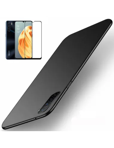 Kit Vidro Premium Full Cover + Capa SlimShield para Oppo A91 - Preto