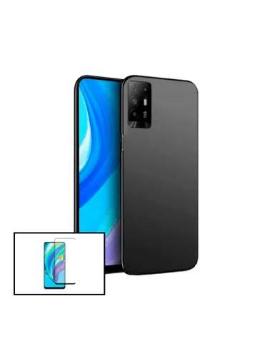 Kit Vidro Premium Full Cover + Capa SlimShield para Oppo F19 Pro+ 5G - Preto