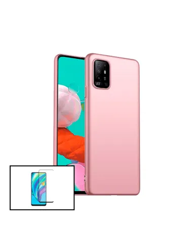 Kit Vidro Premium Full Cover + Capa SlimShield para Oppo Reno5 Z - Rosa