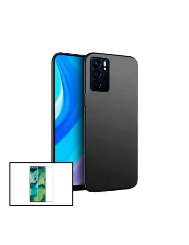 Kit Vidro Premium Full Cover + Capa SlimShield para Oppo Reno6 5G - Preto