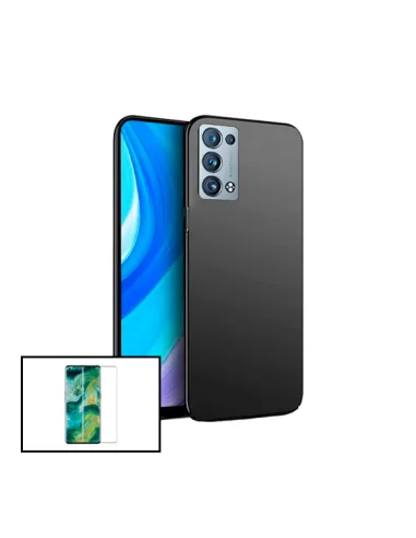 Kit Vidro Premium Full Cover + Capa SlimShield para Oppo Reno6 Pro - Preto