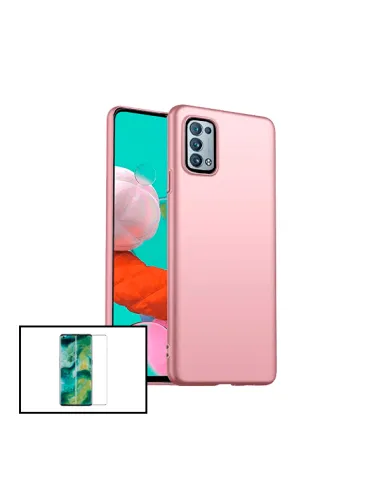 Kit Vidro Premium Full Cover + Capa SlimShield para Oppo Reno6 Pro - Rosa