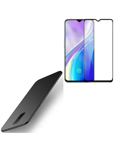 Kit Vidro Premium Full Cover + Capa SlimShield para Realme X2 Pro - Preto