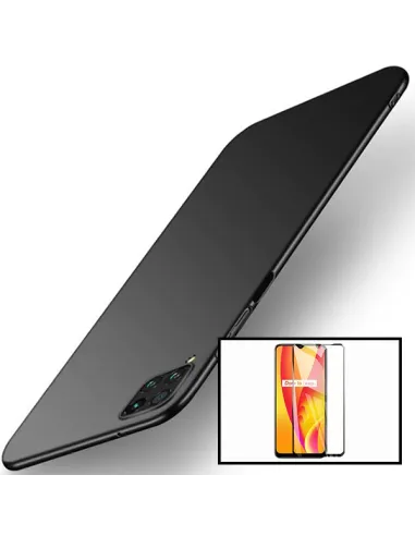 Kit Vidro Premium Full Cover + Capa SlimShield para Samsung Galaxy A12 - Preto