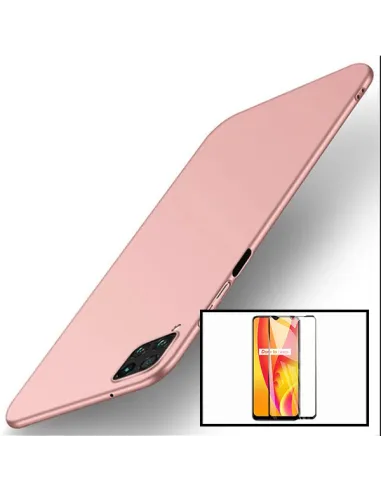 Kit Vidro Premium Full Cover + Capa SlimShield para Samsung Galaxy A12 - Rosa