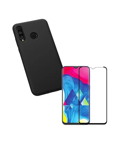 Kit Vidro Premium Full Cover + Capa SlimShield para Samsung Galaxy A30 - Preto