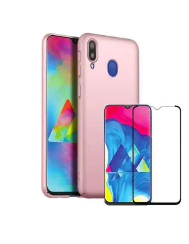 Kit Vidro Premium Full Cover + Capa SlimShield para Samsung Galaxy A30 - Rosa