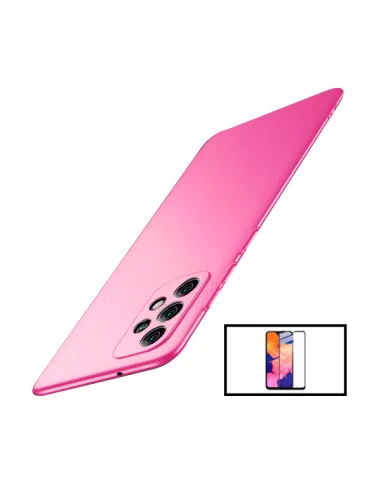 Kit Vidro Premium Full Cover + Capa SlimShield para Samsung Galaxy A33 5G - Rosa