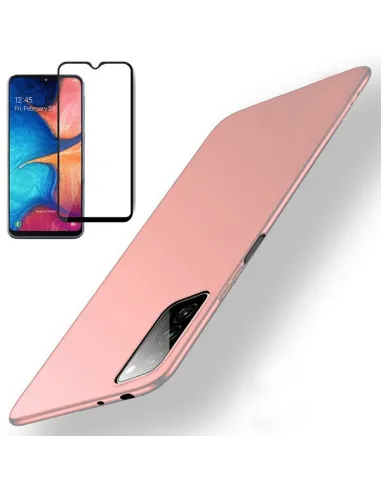 Kit Vidro Premium Full Cover + Capa SlimShield para Samsung Galaxy A41 - Rosa