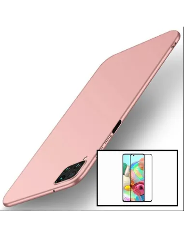 Kit Vidro Premium Full Cover + Capa SlimShield para Samsung Galaxy A42 5G - Rosa