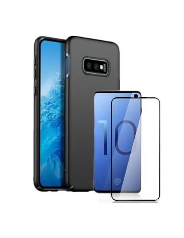 Kit Vidro Premium Full Cover + Capa SlimShield para Samsung Galaxy S10 E - Preto