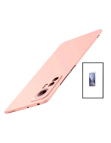 Kit Vidro Premium Full Cover + Capa SlimShield para Xiaomi 12T Pro - Rosa