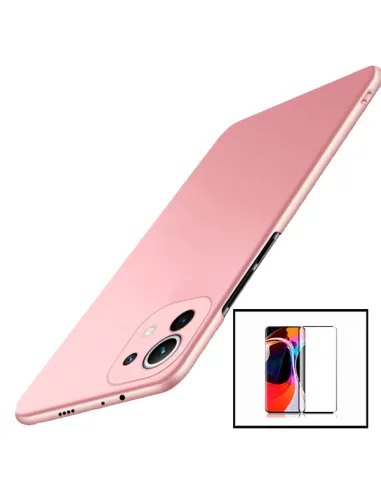 Kit Vidro Premium Full Cover + Capa SlimShield para Xiaomi Mi 11 Pro - Rosa