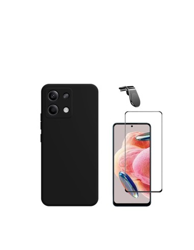 Kit Película de Vidro Temperado 5D Full Cover + Capa Silicone Líquido + Suporte Magnético L Safe Driving Carro Phonecare para Xi