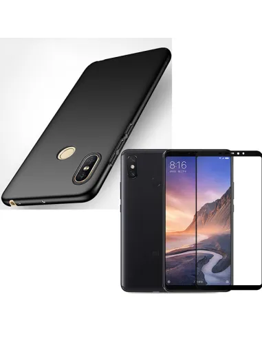 Kit Vidro Premium Full Cover + Capa SlimShield para Xiaomi Mi Max 3 - Preto