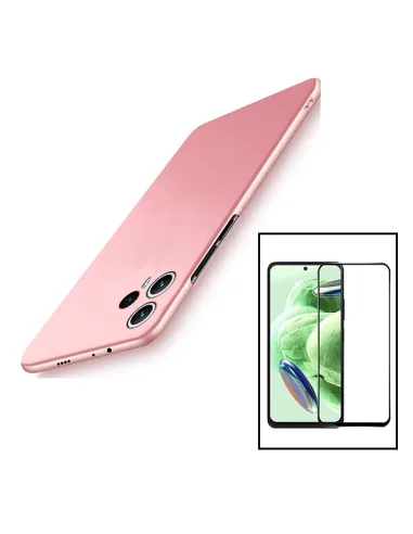 Kit Vidro Premium Full Cover + Capa SlimShield para Xiaomi Poco F5 - Rosa