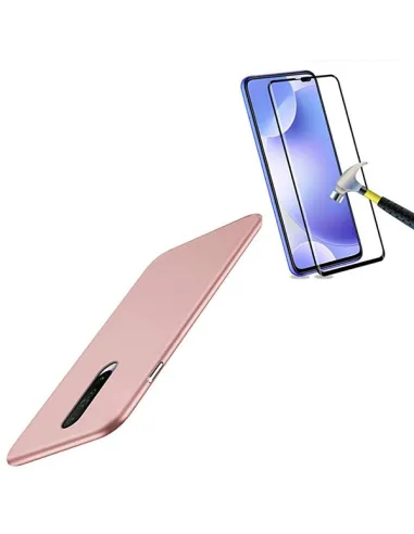 Kit Vidro Premium Full Cover + Capa SlimShield para Xiaomi Poco X2 - Rosa