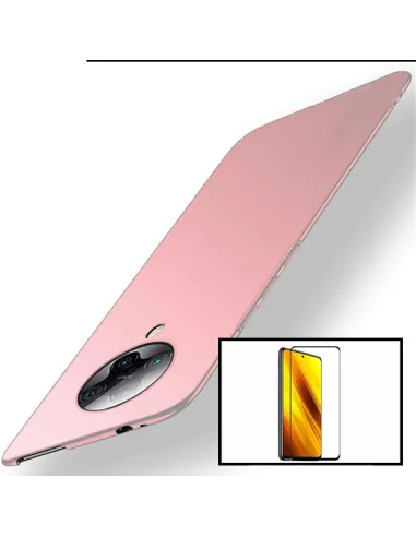 Kit Vidro Premium Full Cover + Capa SlimShield para Xiaomi Poco X3 - Rosa