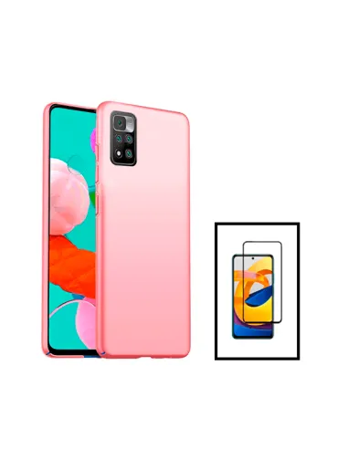 Kit Vidro Premium Full Cover + Capa SlimShield para Xiaomi Poco X4 NFC - Rosa