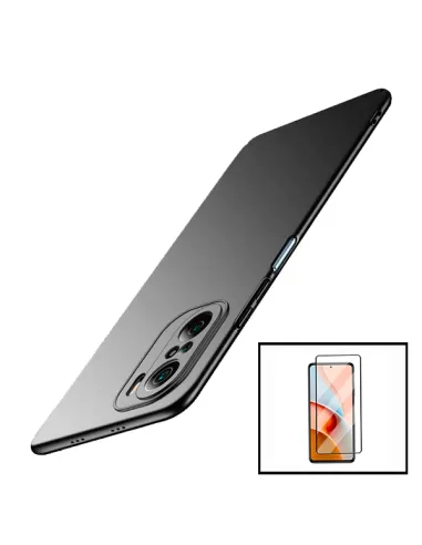 Kit Vidro Premium Full Cover + Capa SlimShield para Xiaomi Redmi Note 10 - Preto