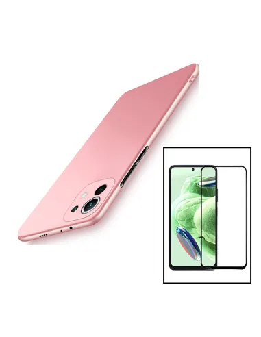 Kit Vidro Premium Full Cover + Capa SlimShield para Xiaomi Redmi Note 12 4G - Rosa