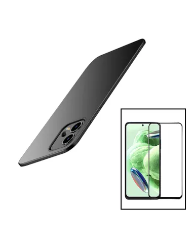 Kit Vidro Premium Full Cover + Capa SlimShield para Xiaomi Redmi Note 12 Explorer - Preto