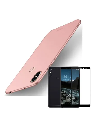 Kit Vidro Premium Full Cover + Capa SlimShield para Xiaomi Redmi S2 - Rosa