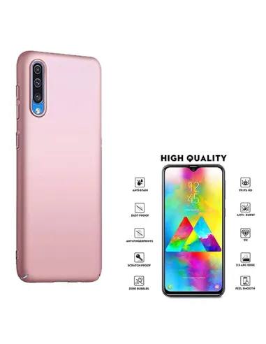 Kit Vidro Premium Full Cover + Capa SlimShield Rosa para Samsung Galaxy A30s