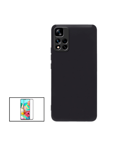 Kit Película de Vidro Temperado 5D Full Cover + Capa Silicone Líquido para Xiaomi 11i