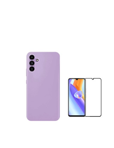 Kit Película de Vidro Temperado 5D Full Cover + Capa Silicone Líquido Phonecare para Samsung Galaxy A05s - Roxo