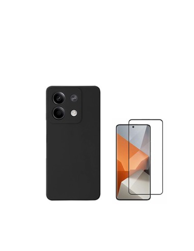 Kit Película de Vidro Temperado 5D Full Cover + Capa Silicone Líquido Phonecare para Xiaomi Redmi Note 13 Pro - Preto