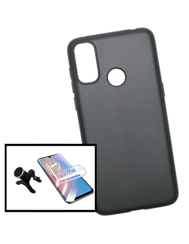 Kit Película Hydrogel Full Cover + Capa Silicone Líquido + Suporte Magnético Reforçado para Alcatel 1L (2021)