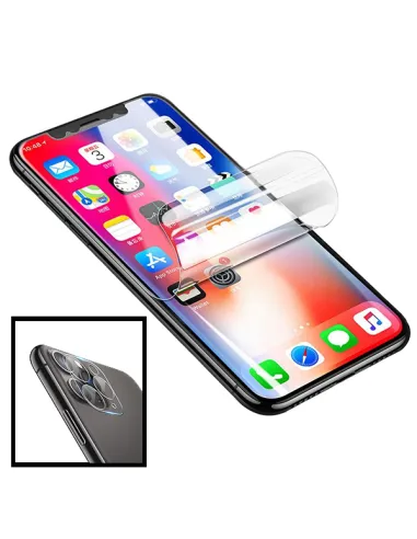 Kit Película Hydrogel Frente + Câmara para Apple iPhone X / XS