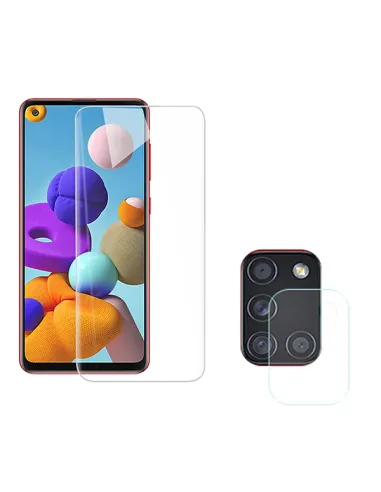 Kit Película Hydrogel Frente + Câmara para Samsung Galaxy A21S