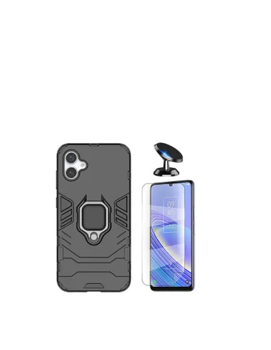 Kit Película Hydrogel Frente + Capa Military + Suporte Magnético para Samsung Galaxy A05 - Preto