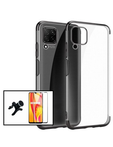 Kit Película de Vidro Temperado 5D Full Cover + Capa SlimArmor + Suporte Magnético de Carro Reforçado para Samsung Galaxy A12 Na