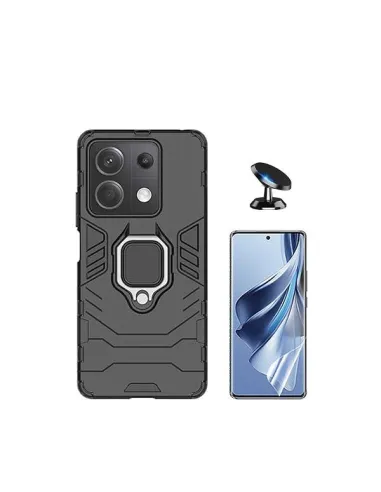 Kit Película Hydrogel Frente + Capa Military + Suporte Magnético para Xiaomi Poco X6 5G - Preto