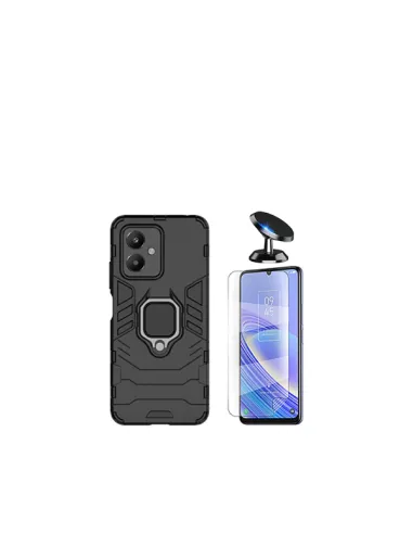 Kit Película Hydrogel Frente + Capa Military + Suporte Magnético para Xiaomi Redmi 13C 5G - Preto