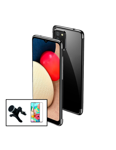 Kit Película de Vidro Temperado 5D Full Cover + Capa SlimArmor + Suporte Magnético de Carro Reforçado para Samsung Galaxy A72 - 