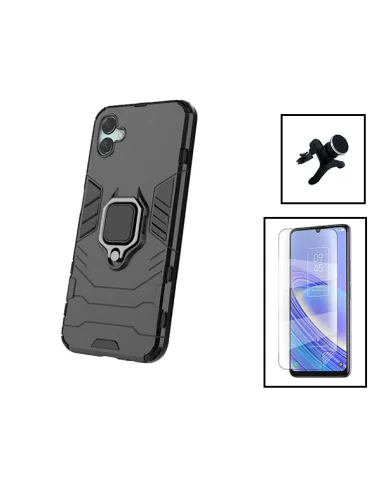 Kit Película Hydrogel Frente + Capa Military + Suporte Magnético Reforçado para Samsung Galaxy A04e - Preto