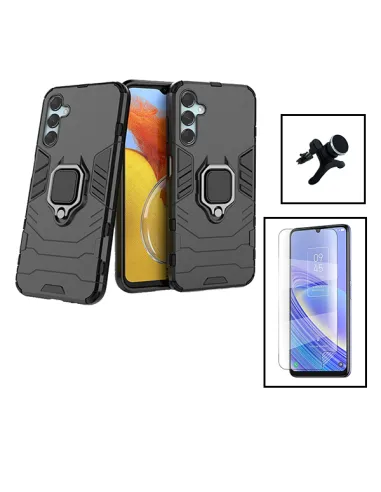 Kit Película Hydrogel Frente + Capa Military + Suporte Magnético Reforçado para Samsung Galaxy F34 5G - Preto