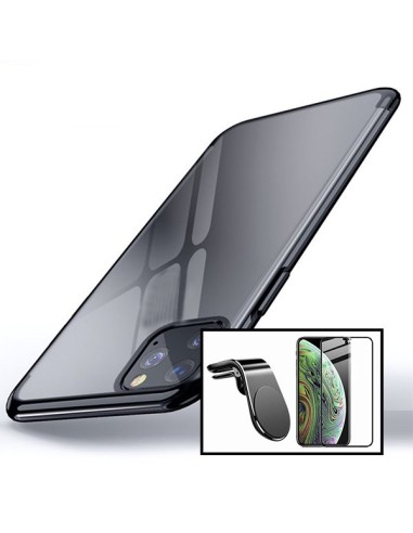 Kit Película de Vidro Temperado 5D Full Cover + Capa SlimArmor + Suporte Magnético L Safe Driving Carro para iPhone 12 - Preto