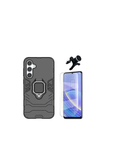 Kit Película Hydrogel Frente + Capa Military + Suporte Magnético Reforçado  para Samsung Galaxy A05s - Preto