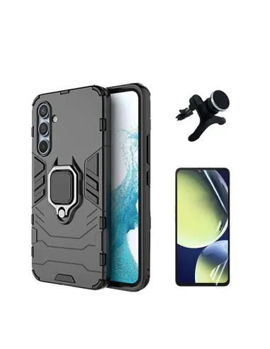 Kit Película Hydrogel Frente + Capa Military + Suporte Magnético Reforçado  para Samsung Galaxy S23 FE - Preto