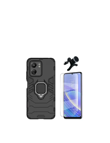 Kit Película Hydrogel Frente + Capa Military + Suporte Magnético Reforçado  para Xiaomi Redmi 13C - Preto