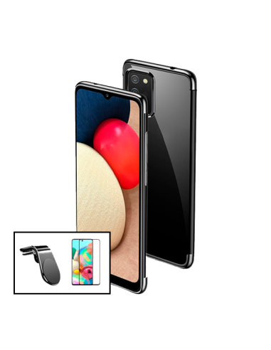 Kit Película de Vidro Temperado 5D Full Cover + Capa SlimArmor + Suporte Magnético L Safe Driving Carro para Samsung Galaxy A72 