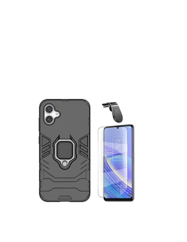 Kit Película Hydrogel Frente + Capa Military + Suporte Magnético L  para Samsung Galaxy A05 - Preto