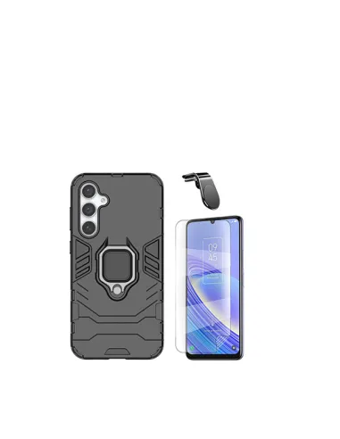 Kit Película Hydrogel Frente + Capa Military + Suporte Magnético L  para Samsung Galaxy A05s - Preto