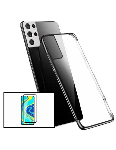 Kit Película de Vidro Temperado 5D Full Cover + Capa SlimArmor para Samsung Galaxy S21 - Preto