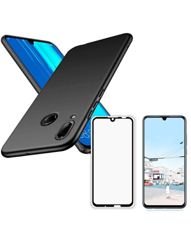 Kit Película de Vidro Temperado 5D Full Cover + Capa SlimShield para Huawei Honor 10 Lite - Preto